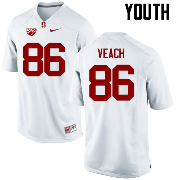 Youth Stanford Cardinal #86 Lane Veach College Football Jerseys Sale-White - Click Image to Close